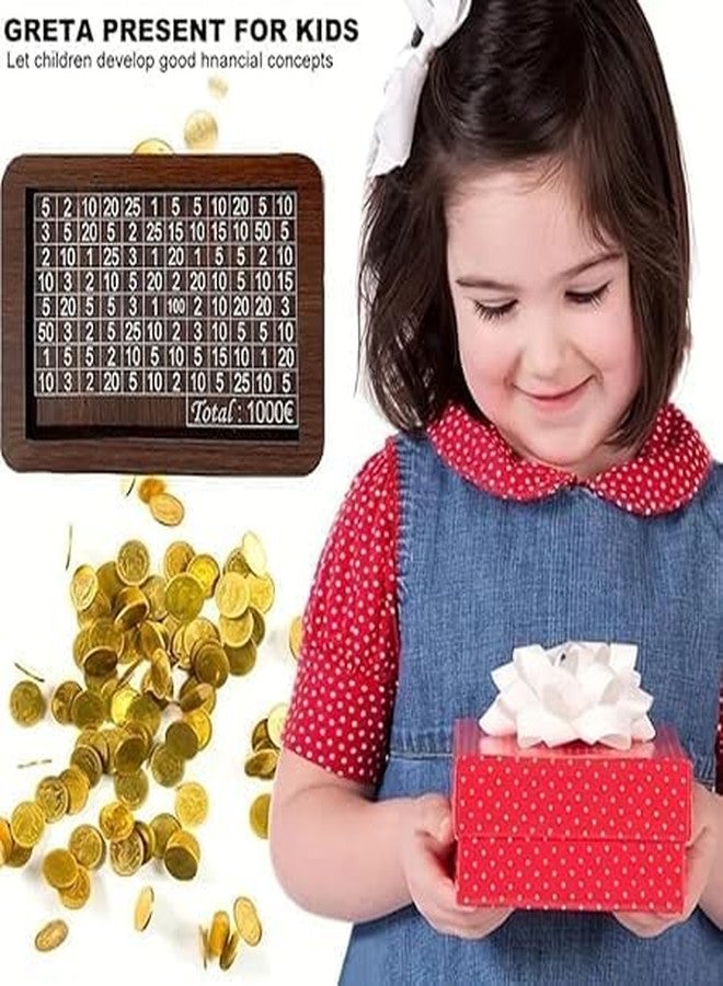 VENTWILLA حصالة نقود خشبية من فينتويلا، سعة 100000، بتصميم منحوت للأطفال، صندوق توفير خشبي للعملات المعدنية - Image 5
